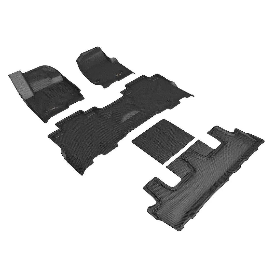 L1FR14801509 – 3D MATS/U-AC Floor Liner, Black Custom Fit Raised Ridge Thermoplastic Rubber Of Carbon Fiber Texture 5...